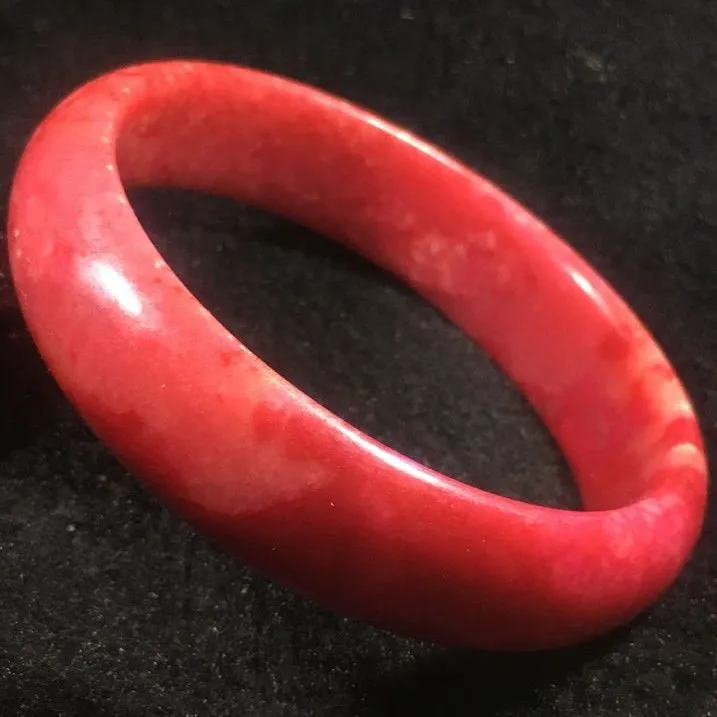 10% OFF- 59/60/61 mm Certified Natural Red Jadeite Emerald A*Jade HandCarved Bangle A049