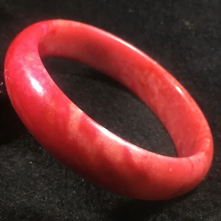 10% OFF- 59/60/61 mm Certified Natural Red Jadeite Emerald A*Jade HandCarved Bangle A049