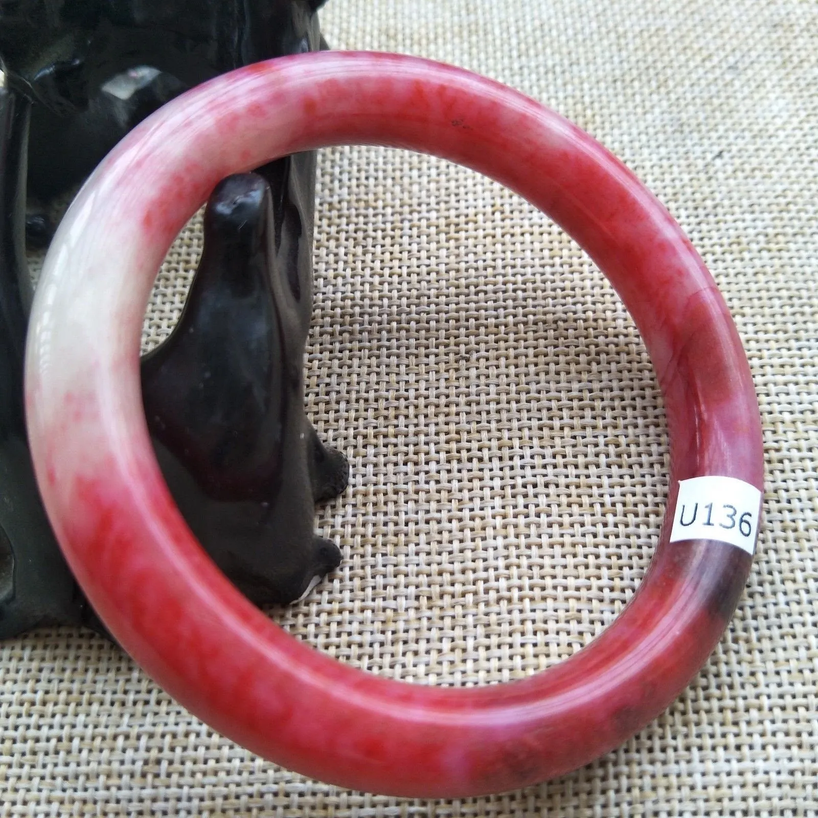 10% OFF- 59/60/61 mm Certified Natural Red Jadeite Emerald A*Jade HandCarved Bangle U136