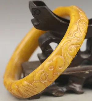10% OFF- 59/60/61mm Certified Natural Jadeite Emerald A*Jade HandCarved Dragon Bangle NO.G422