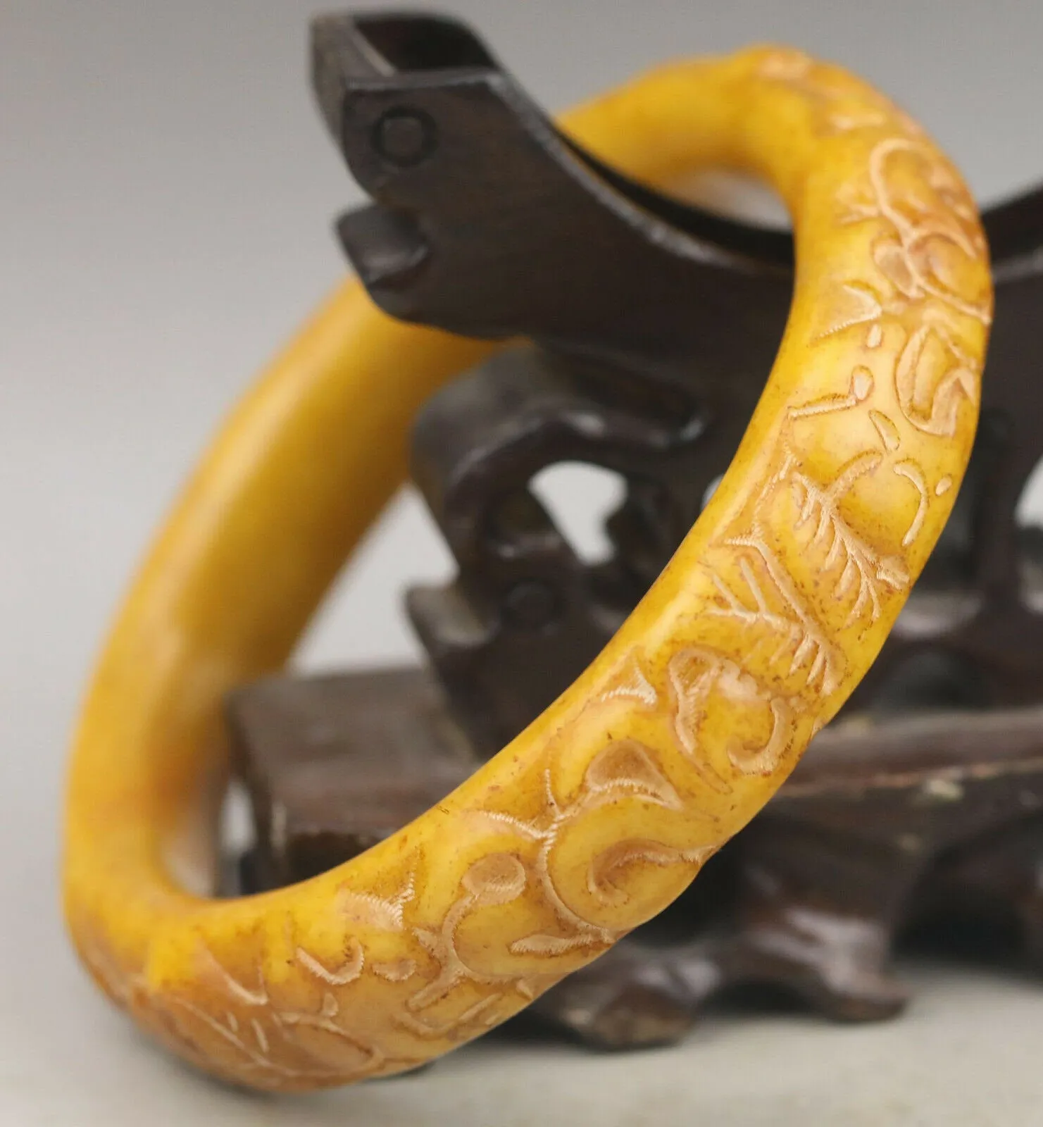 10% OFF- 59/60/61mm Certified Natural Jadeite Emerald A*Jade HandCarved Dragon Bangle NO.G422