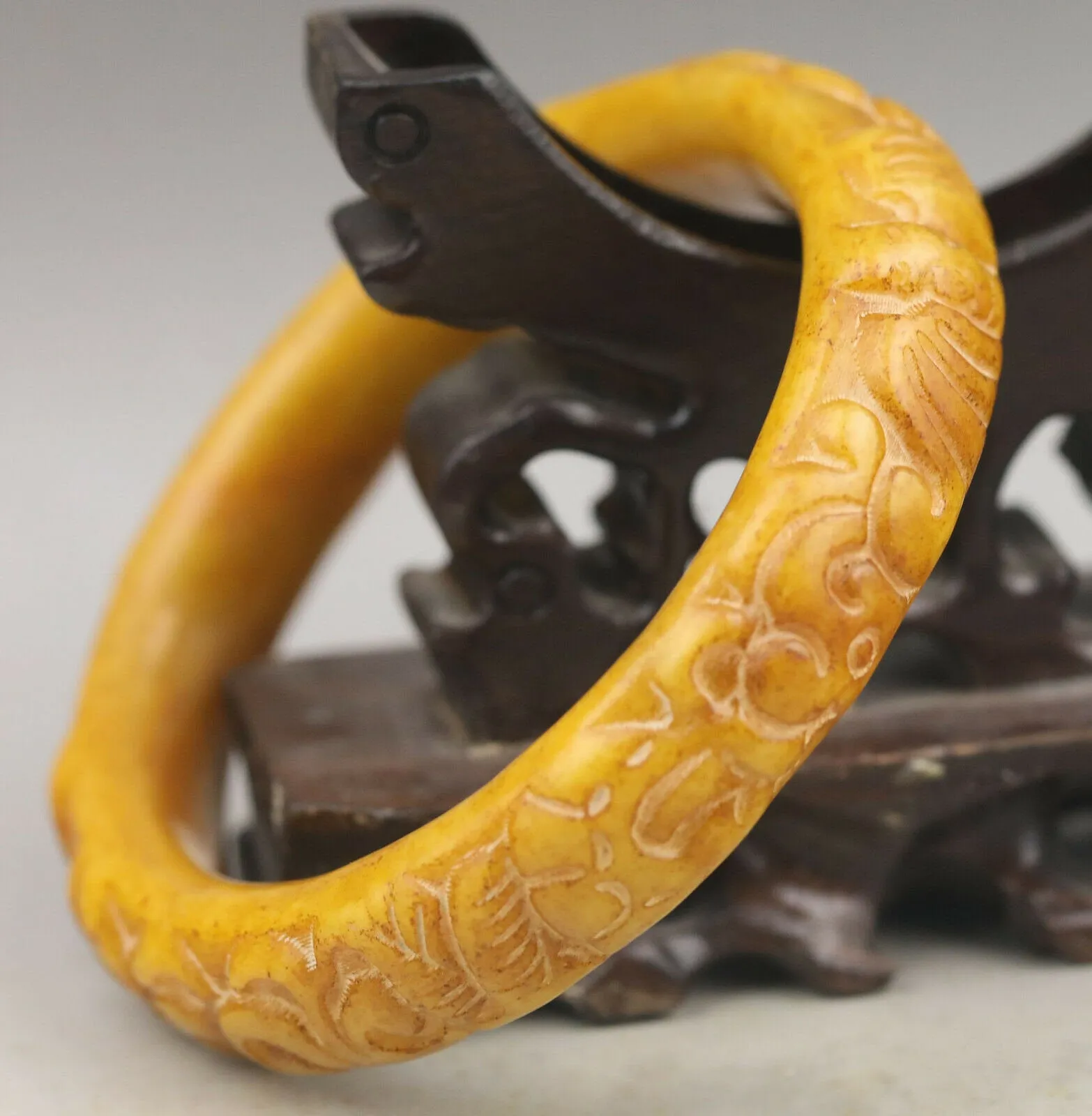 10% OFF- 59/60/61mm Certified Natural Jadeite Emerald A*Jade HandCarved Dragon Bangle NO.G422