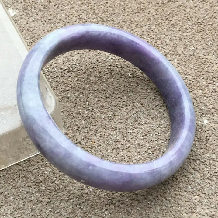 10% OFF- 59/60/61mm Certified Natural Lavender Jadeite Emerald A*Jade HandCarved Bangle x2555