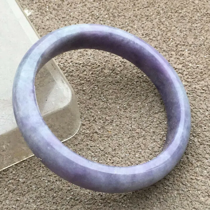 10% OFF- 59/60/61mm Certified Natural Lavender Jadeite Emerald A*Jade HandCarved Bangle x2555