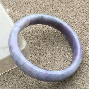 10% OFF- 59/60/61mm Certified Natural Lavender Jadeite Emerald A*Jade HandCarved Bangle x2555