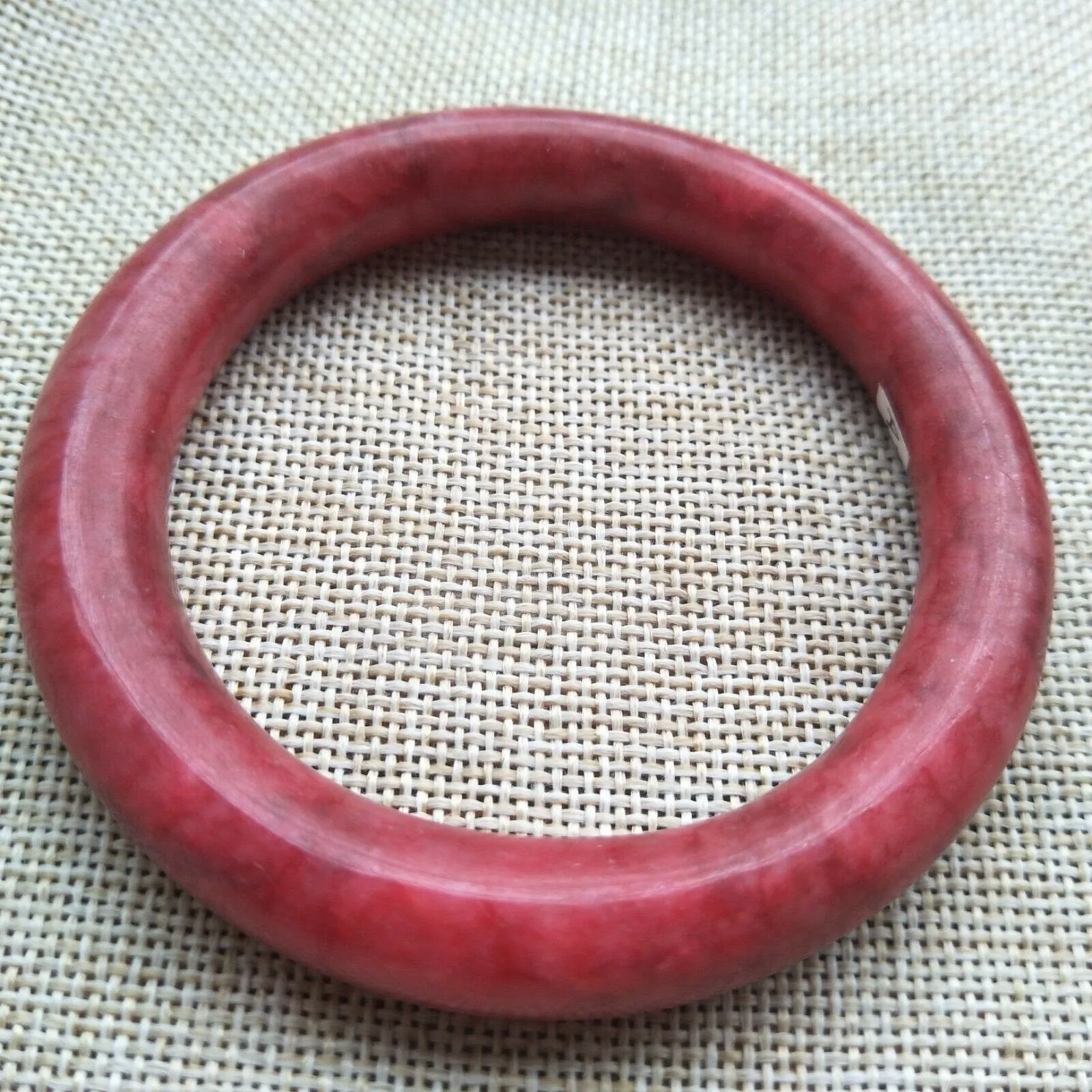 10% OFF- 59/60/61mm Certified Natural Red Emerald A*Jade HandCarved Round Bangle A302