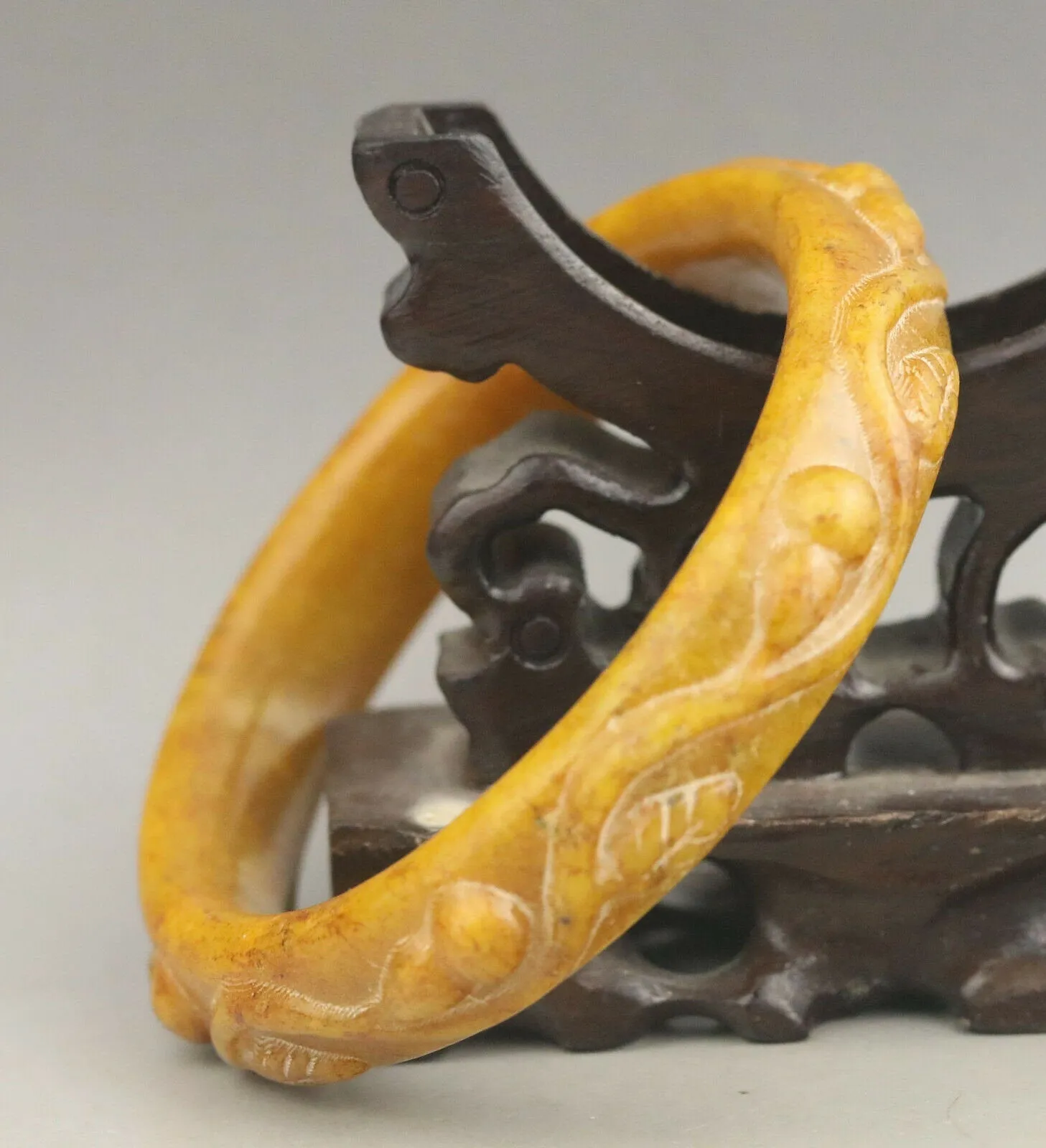 10% OFF- 59/60/61mm Certified Natural Red Yellow Jadeite Emerald A*Jade HandCarved Round Bracelet Bangle A1940 with Gift Box