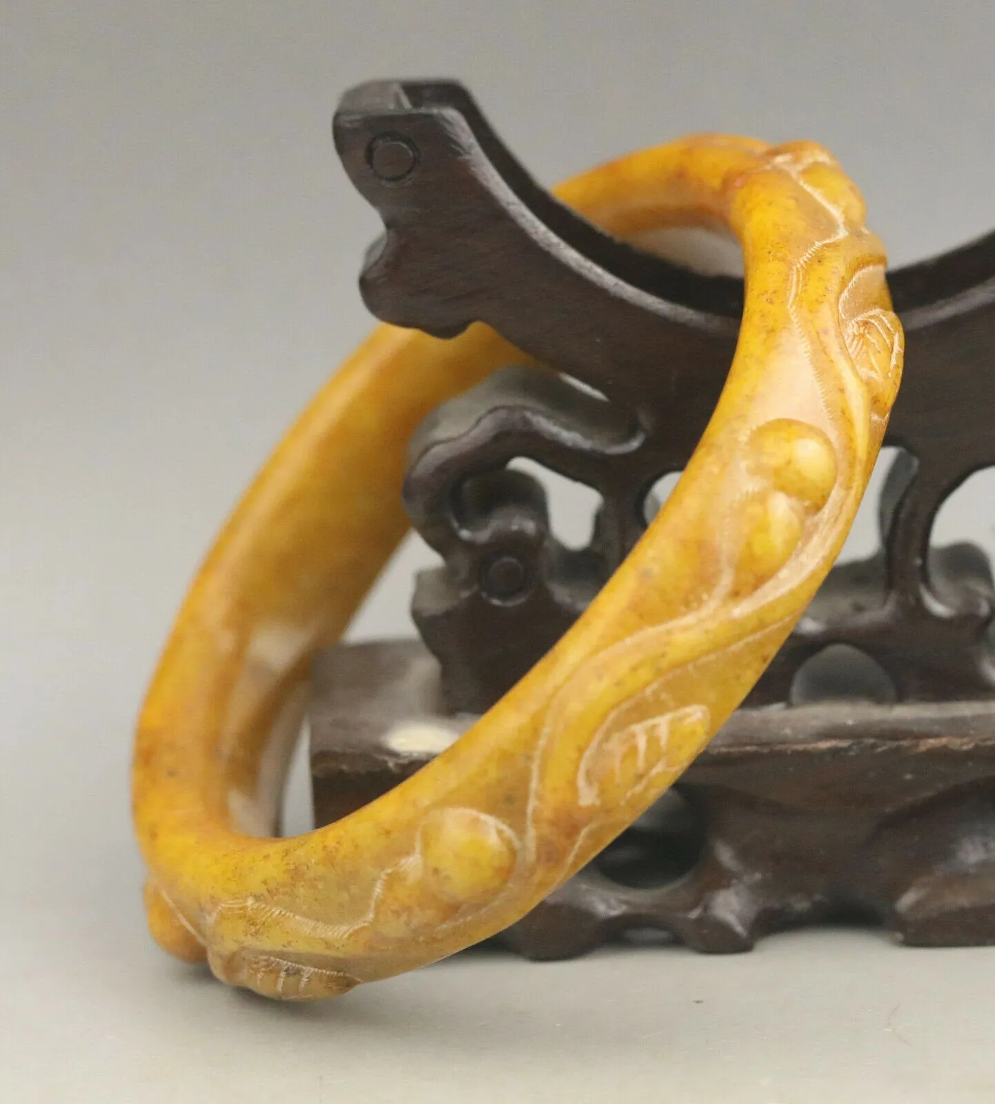 10% OFF- 59/60/61mm Certified Natural Red Yellow Jadeite Emerald A*Jade HandCarved Round Bracelet Bangle A1940 with Gift Box