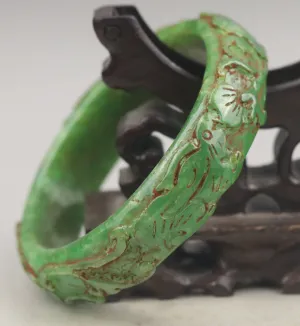 10% OFF- 60/61/62 mm Certified Natural Green Jadeite Emerald A*Jade HandCarved Bangle A1940