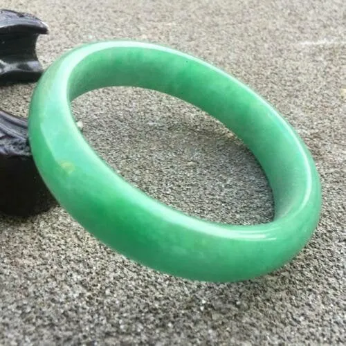 10% OFF- 60/61/62mm Certified Natural Jadeite Emerald A*Jade HandCarved Bracelet Bangle x9411