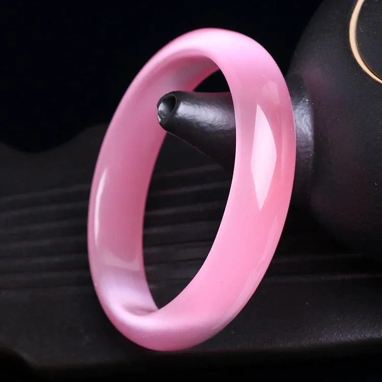 10% OFF- 60/61/62mm Certified Natural Pink Nephrite Emerald A*Jade Carved Bangle