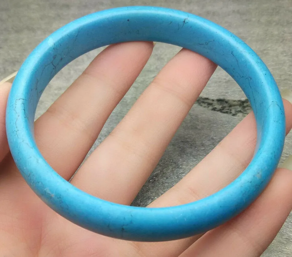 10% OFF- 60/61/62mm Certified Natural Turquoise HandCarved Bracelet Bangle A1940