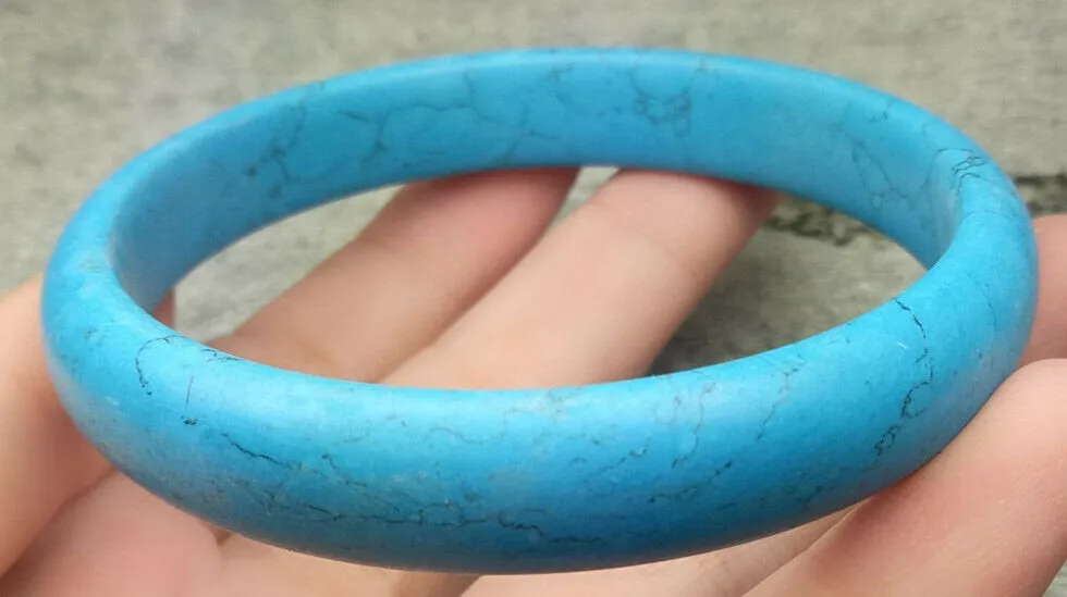 10% OFF- 60/61/62mm Certified Natural Turquoise HandCarved Bracelet Bangle A1940