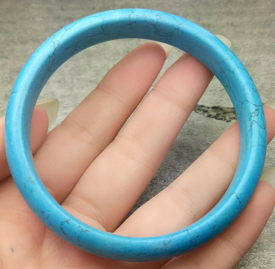 10% OFF- 60/61/62mm Certified Natural Turquoise HandCarved Bracelet Bangle A1940