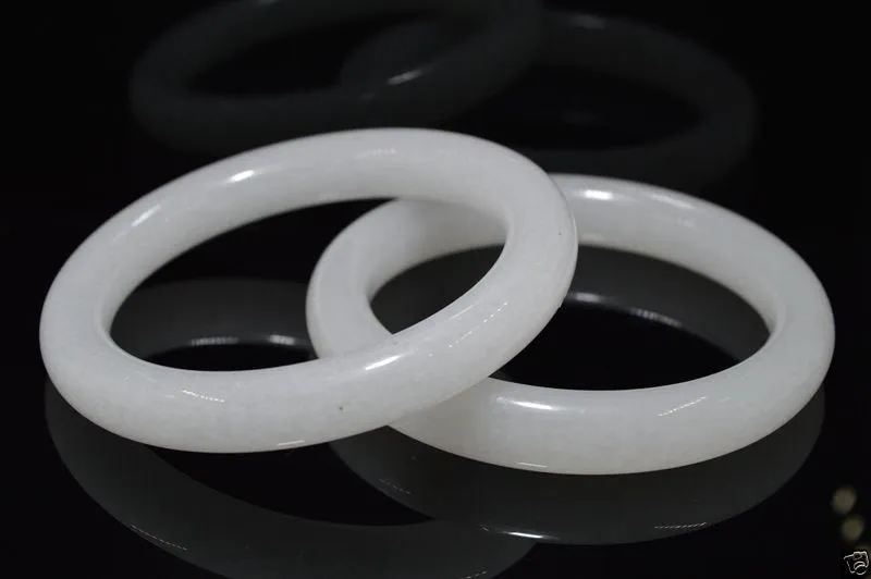 10% OFF- 60/61/62mm Certified Natural White Jadeite Emerald A*Jade HandCarved Bangle A194089