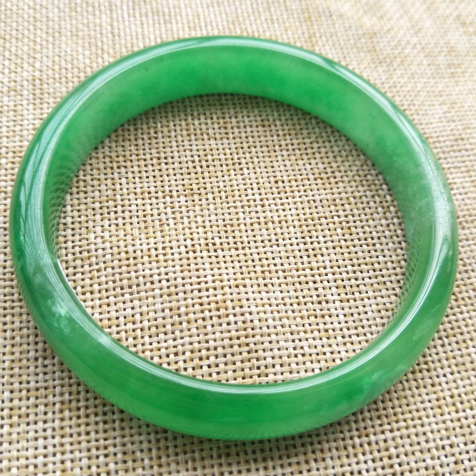 10% OFF- 63/64/65 mm Certified Natural Jadeite Emerald A*Jade HandCarved Bangle P114