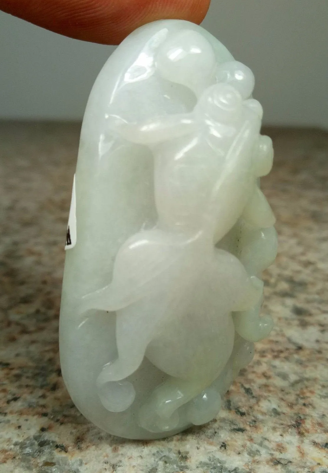 10% OFF- Certified Natural Jadeite Emerald A*Jade HandCarved Gold Fish Pendant W0033