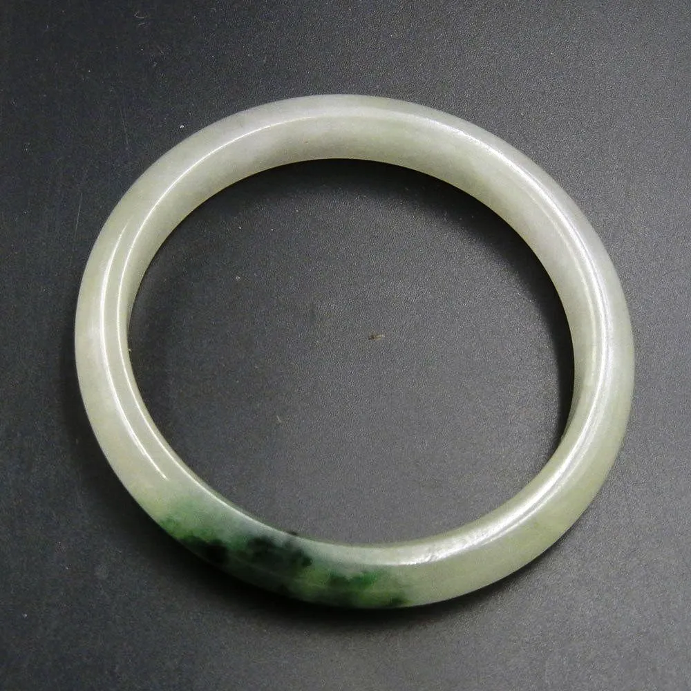 10% OFF on Sales- 56 mm-Certified Natural Ice Jadeite Emerald Jade tablets Bracelet Bangle 《Grade A》
