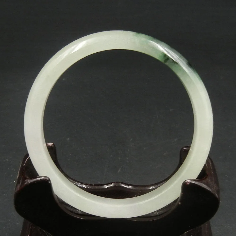 10% OFF on Sales- 56 mm-Certified Natural Ice Jadeite Emerald Jade tablets Bracelet Bangle 《Grade A》