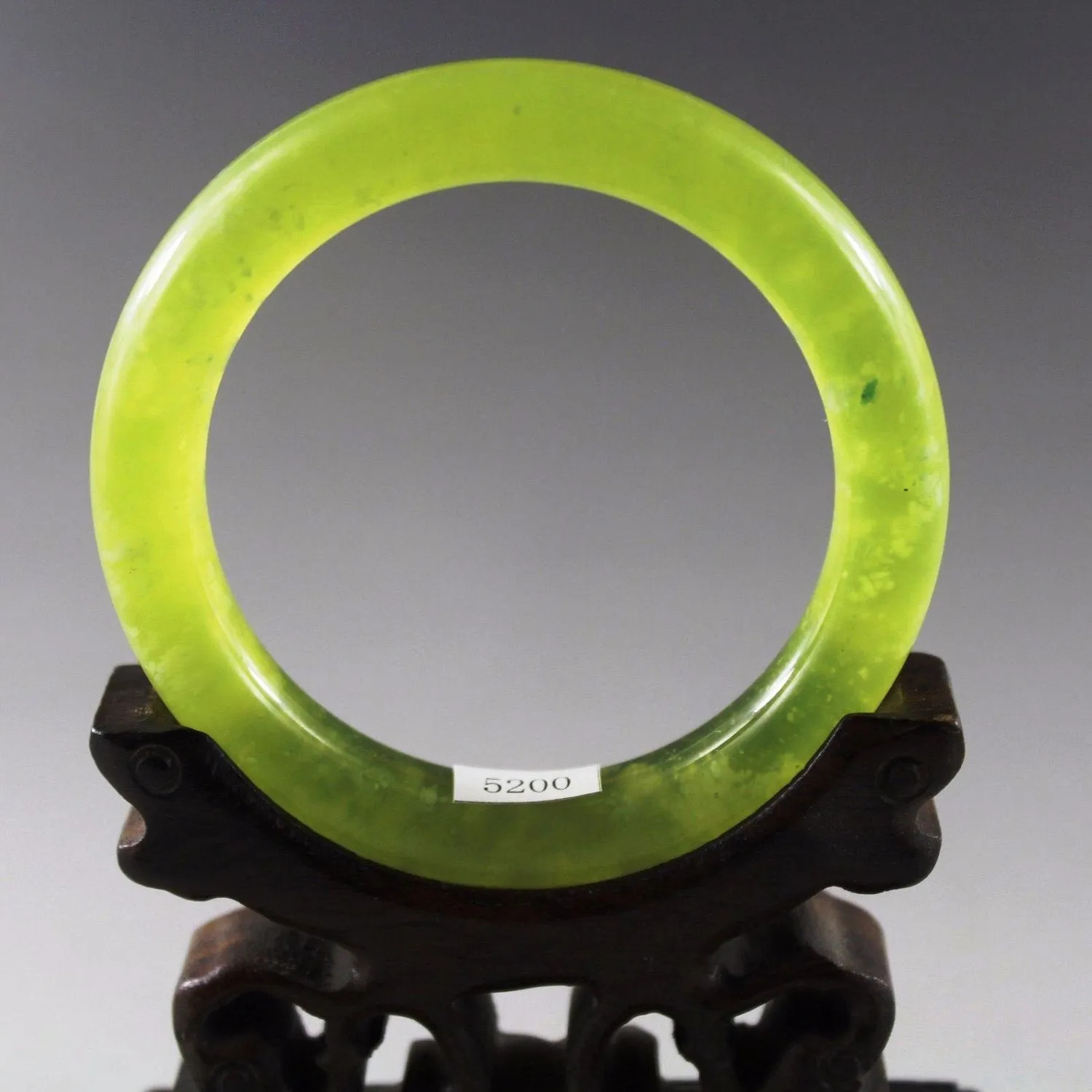 10% OFF on Sales- 57 mm-Certified Natural Ice Emerald A*Jade HandCarved Bangle 4196