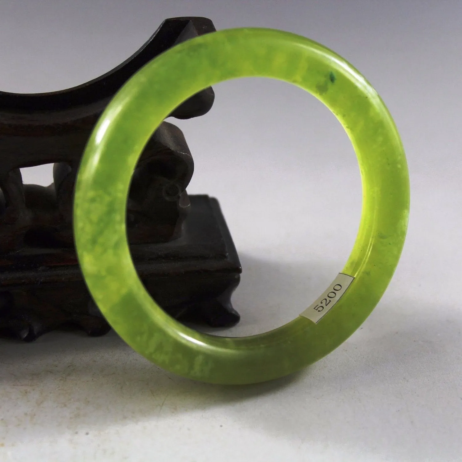10% OFF on Sales- 57 mm-Certified Natural Ice Emerald A*Jade HandCarved Bangle 4196
