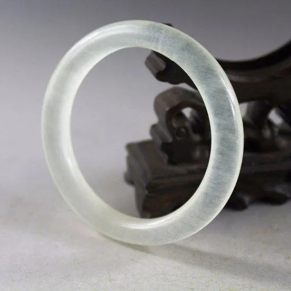 10% OFF on Sales- 57 mm-Certified Natural Ice Jadeite Emerald Jade tablets Bracelet Bangle 《Grade A》4196