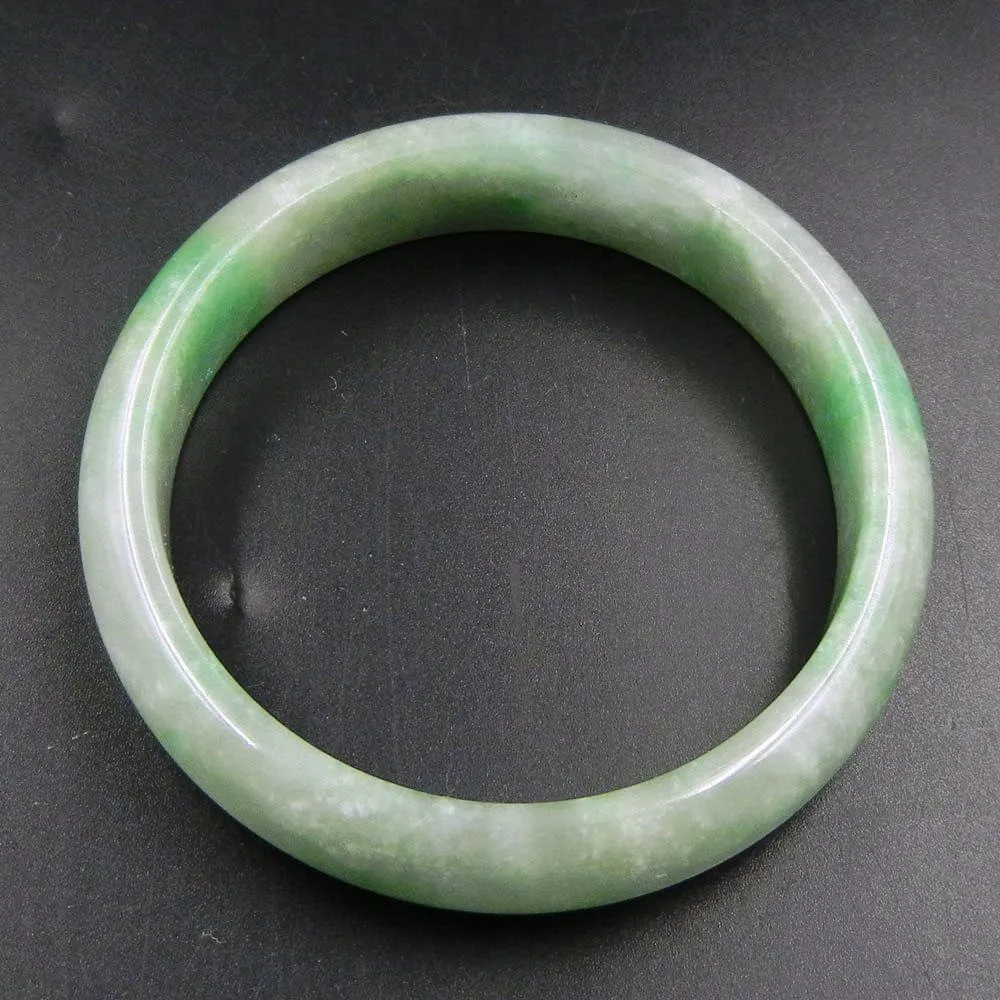 10% OFF on Sales- 57 mm-Certified Natural Ice Jadeite Emerald Jade tablets Bracelet Bangle 《Grade A》
