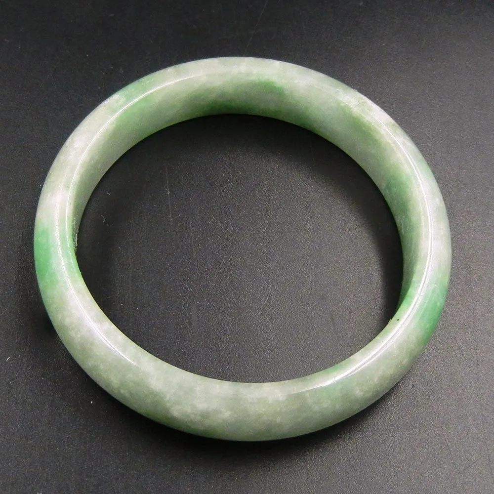 10% OFF on Sales- 57 mm-Certified Natural Ice Jadeite Emerald Jade tablets Bracelet Bangle 《Grade A》