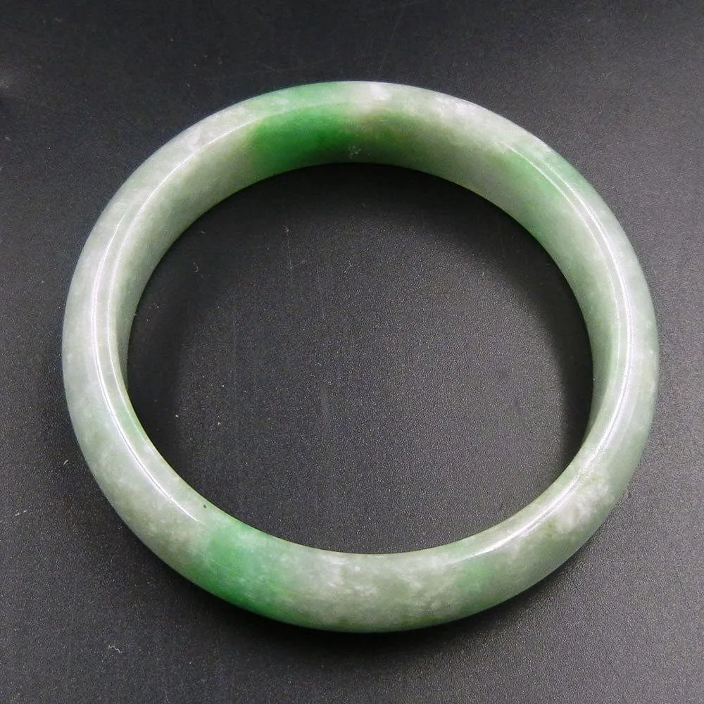 10% OFF on Sales- 57 mm-Certified Natural Ice Jadeite Emerald Jade tablets Bracelet Bangle 《Grade A》