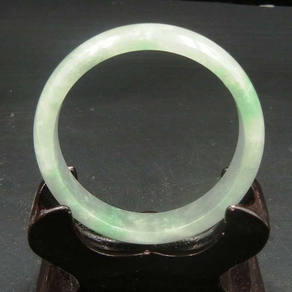 10% OFF on Sales- 57 mm-Certified Natural Ice Jadeite Emerald Jade tablets Bracelet Bangle 《Grade A》