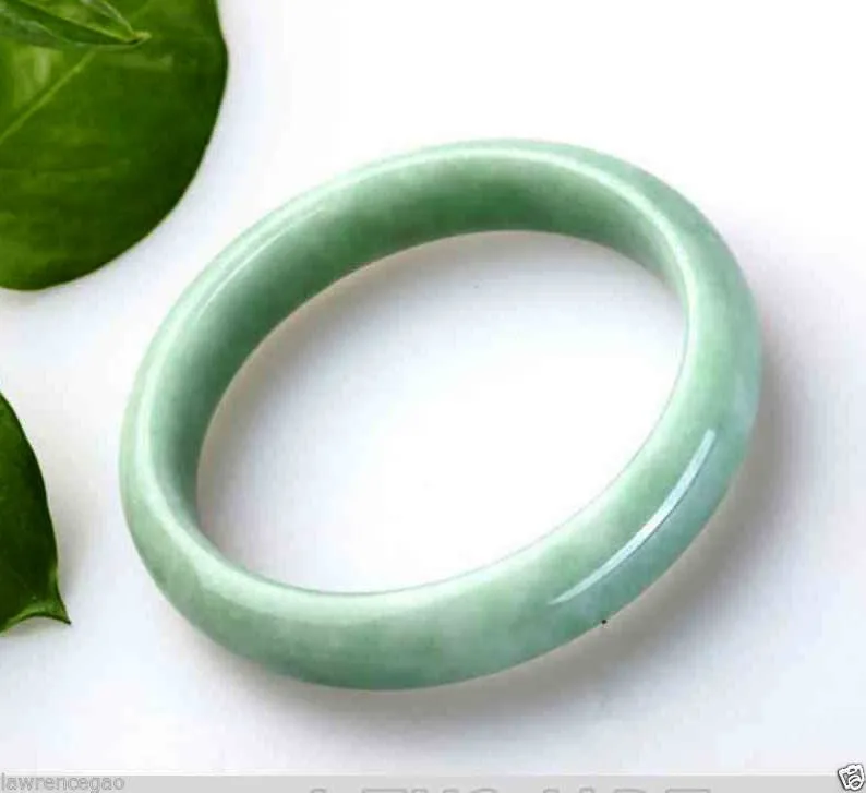 10% OFF on Sales- 60 mm-Certified Natural Jadeite Emerald A Jade HandCarved Bracelet Bangle
