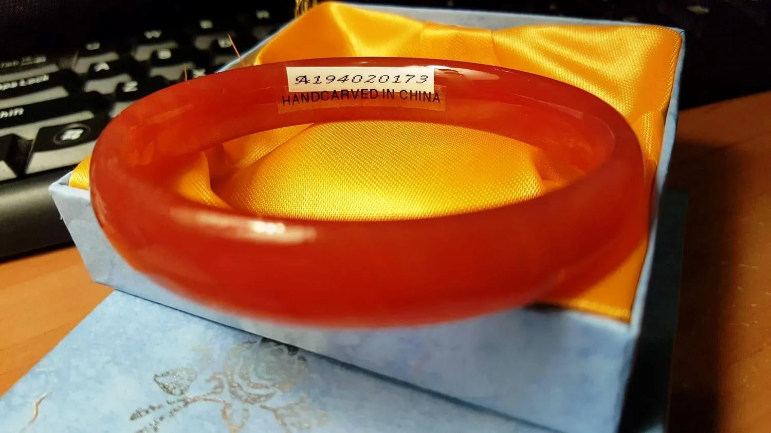 10% OFF on Sales- 61/62 mm-Certified Natural Red Striped Jadeite Emerald A Jade HandCarved Bracelet Bangle 20173