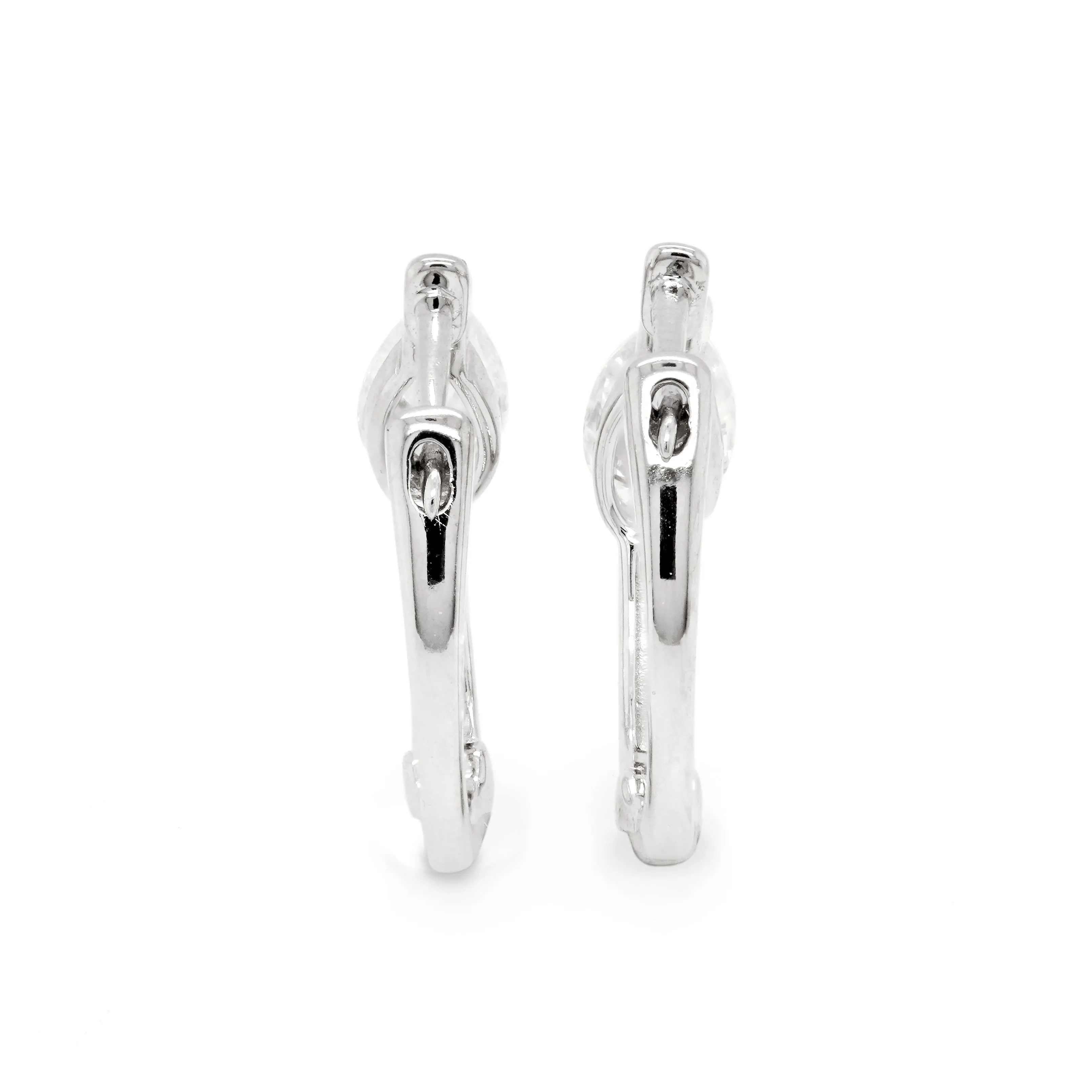 1.00 d.e.w cts 6x4 mm Pear Shape Moissanite Hoop Earrings