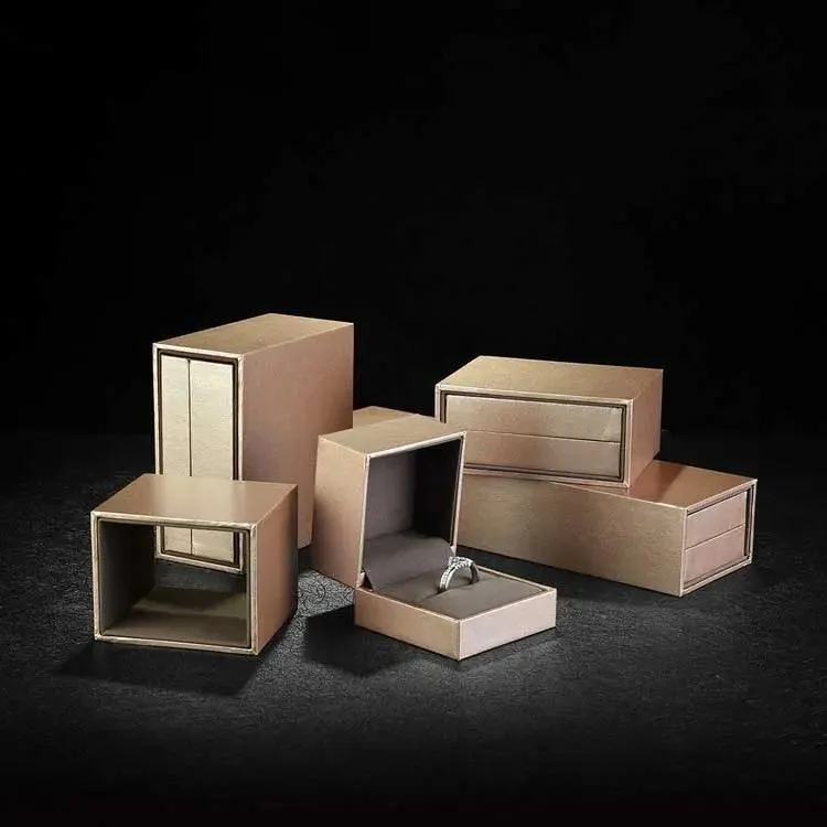 100pcs Wholesale Luxury Small Gold Inner/Outer Slide Jewellery Box