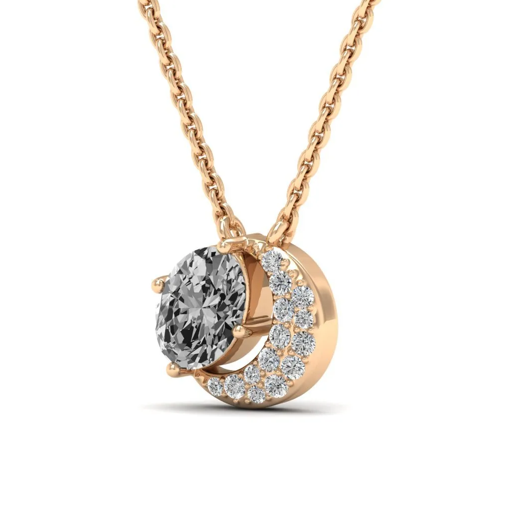1.01 d.e.w cts Luna Moissanite Necklace