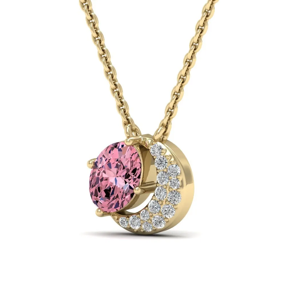 1.01 d.e.w cts Luna Moissanite Necklace