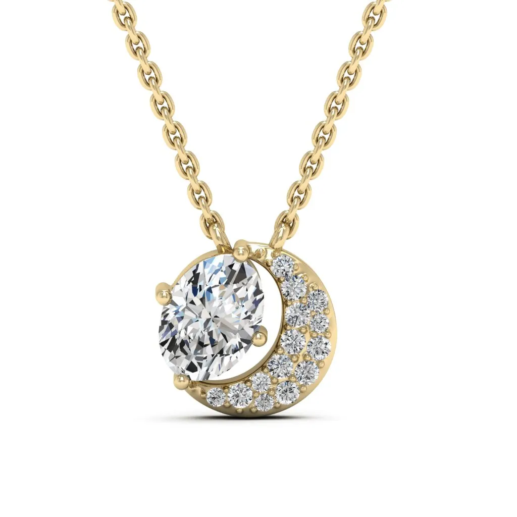 1.01 d.e.w cts Luna Moissanite Necklace
