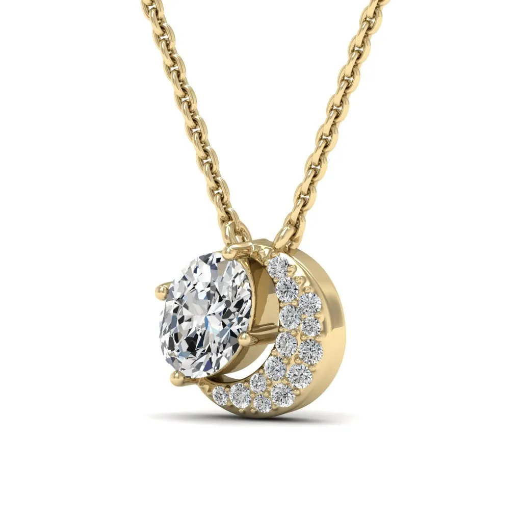1.01 d.e.w cts Luna Moissanite Necklace