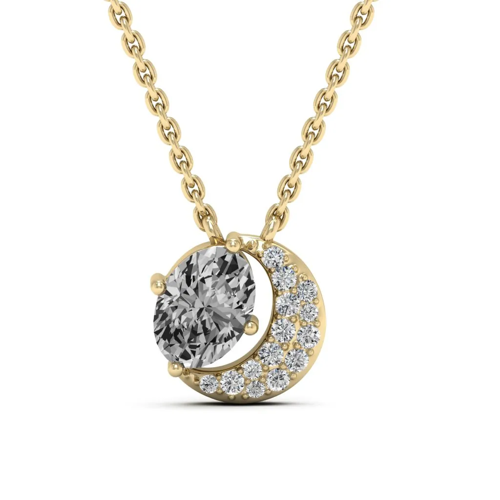 1.01 d.e.w cts Luna Moissanite Necklace