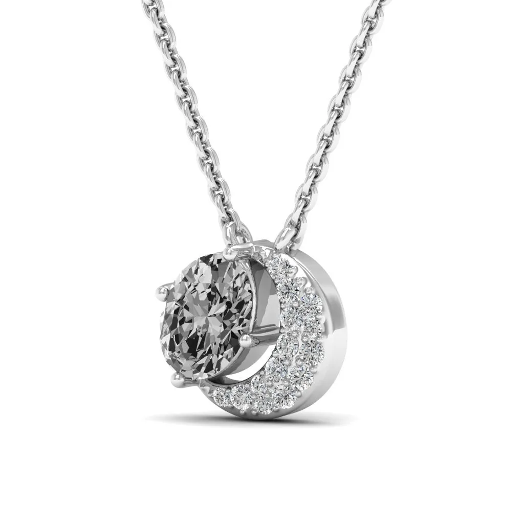 1.01 d.e.w cts Luna Moissanite Necklace