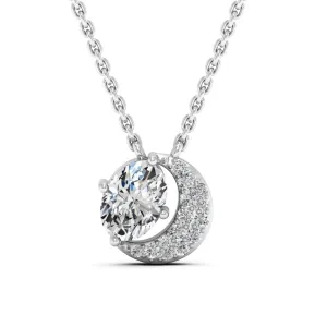 1.01 d.e.w cts Luna Moissanite Necklace
