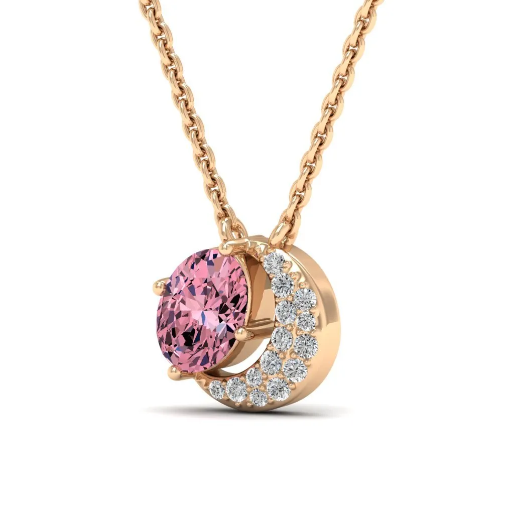 1.01 d.e.w cts Luna Moissanite Necklace
