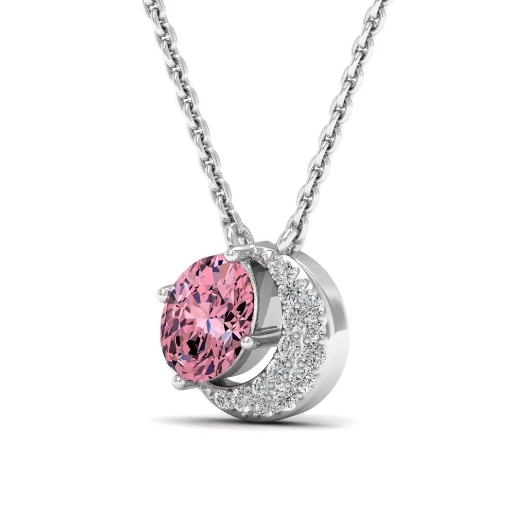 1.01 d.e.w cts Luna Moissanite Necklace