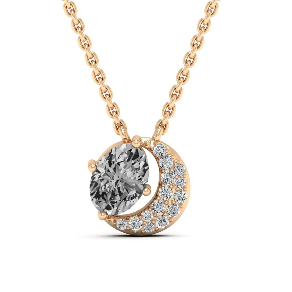 1.01 d.e.w cts Luna Moissanite Necklace