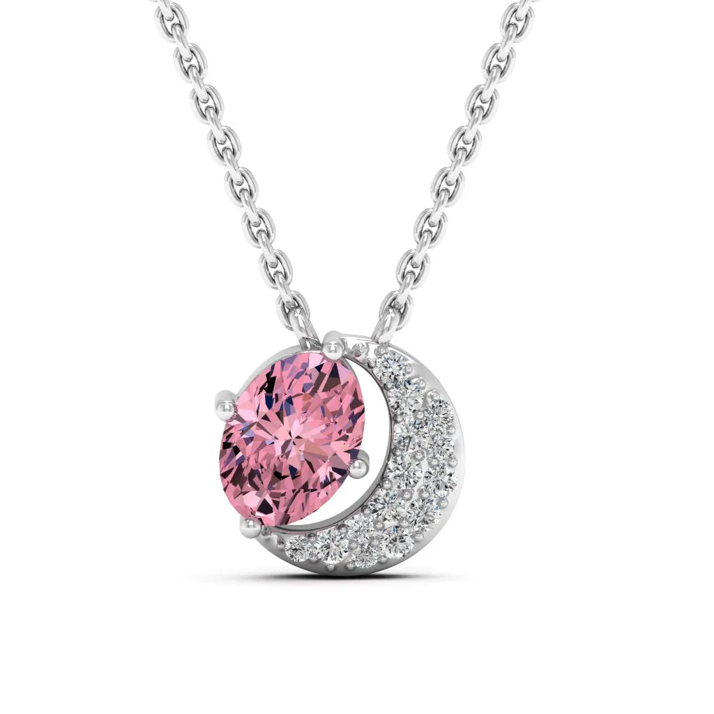 1.01 d.e.w cts Luna Moissanite Necklace