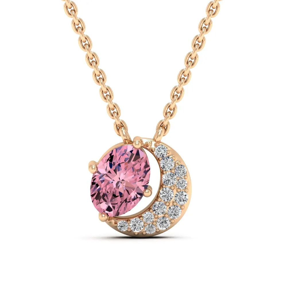 1.01 d.e.w cts Luna Moissanite Necklace