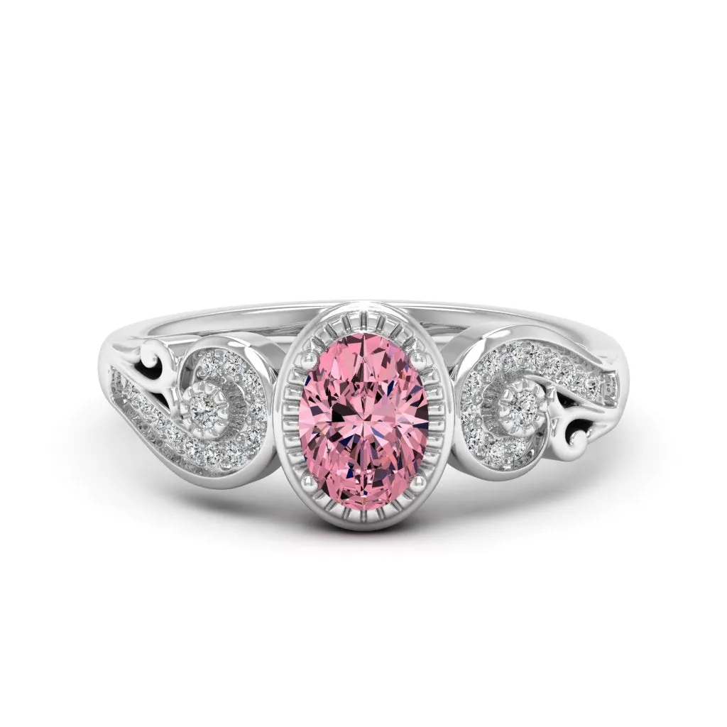1.05 d.e.w cts Hailey Moissanite Ring