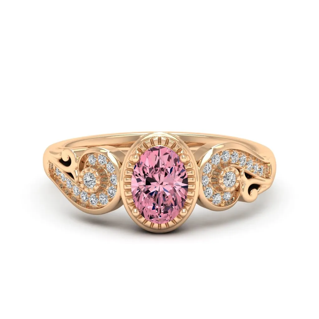 1.05 d.e.w cts Hailey Moissanite Ring