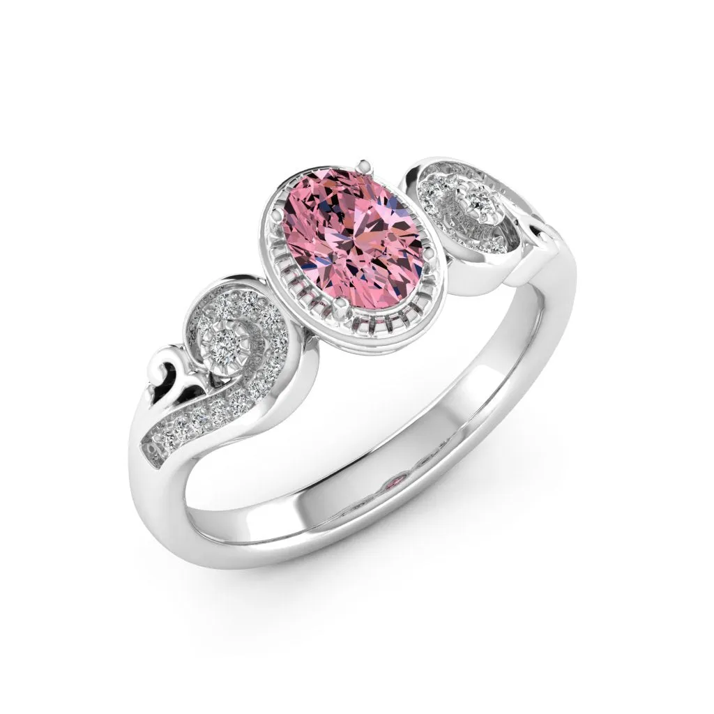 1.05 d.e.w cts Hailey Moissanite Ring