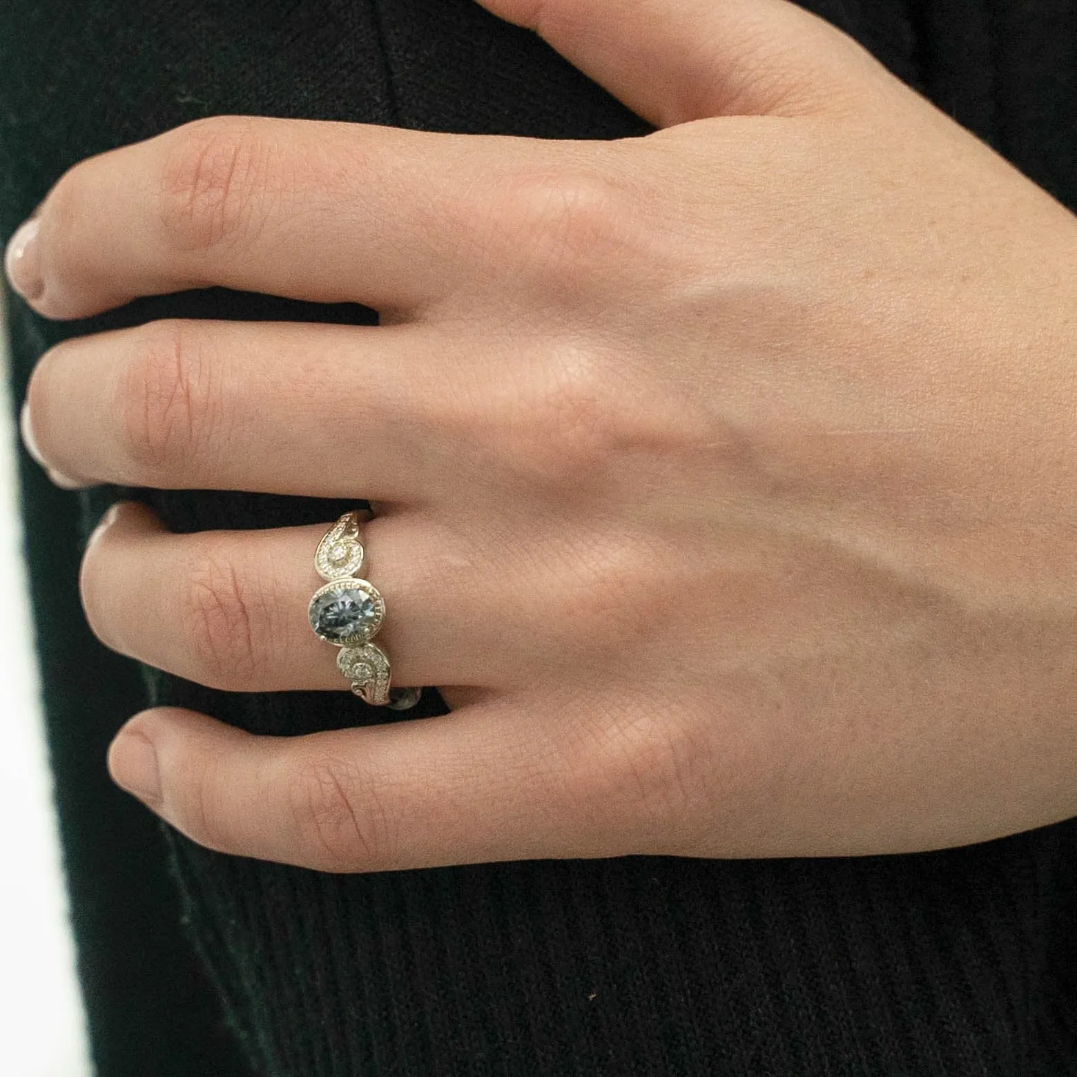 1.05 d.e.w cts Hailey Moissanite Ring